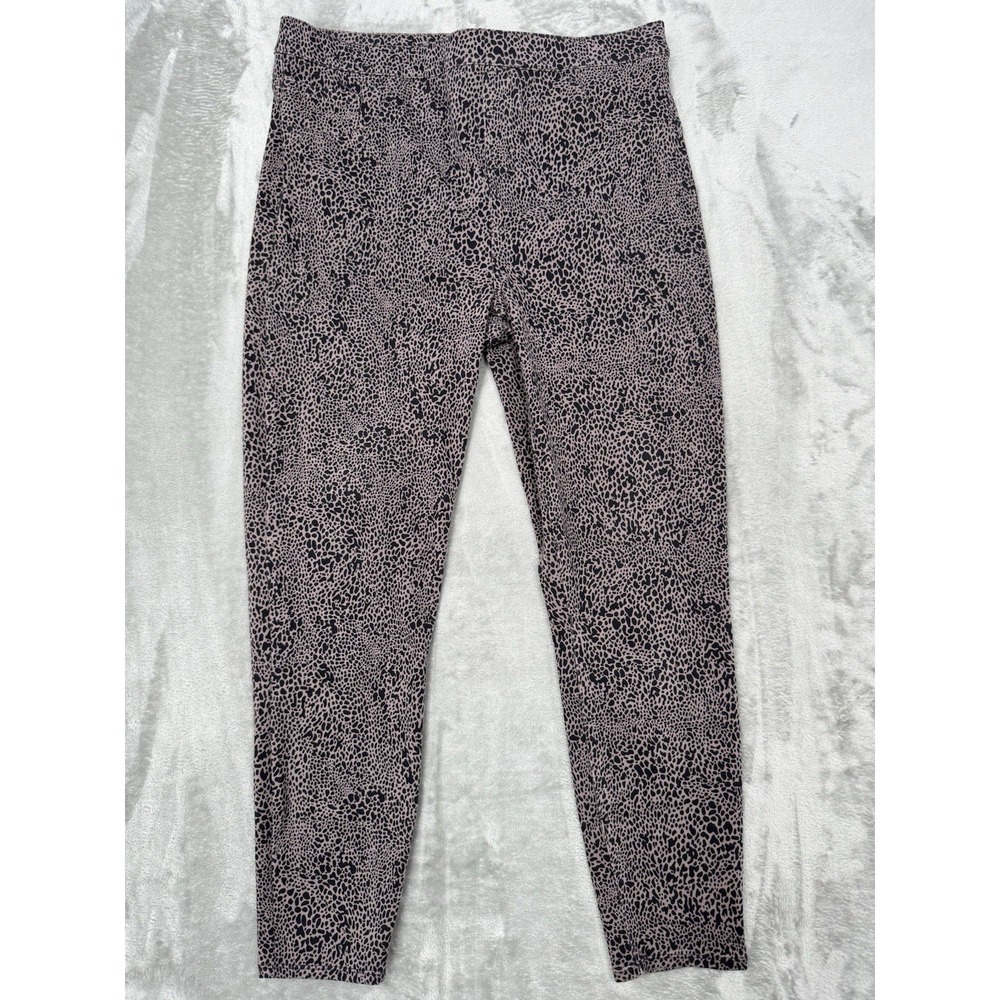 SPANX Jean-ish Ankle Leggings Womens 1X Pink Leopard Print DESERT Stretch Pants